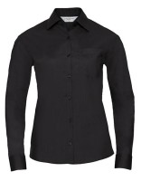 Ladies` Long Sleeve Classic Polycotton Poplin Shirt