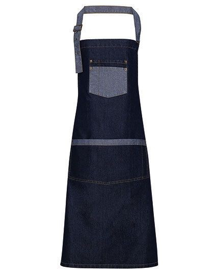 Domain Contrast Denim Bib Apron