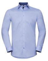 Men`s Long Sleeve Tailored Contrast Herringbone Shirt 