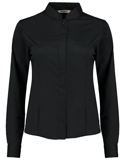 Women`s Tailored Fit Bar Shirt Mandarin Collar Long Sleeve