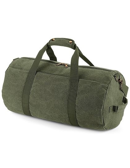 Vintage Canvas Barrel Bag