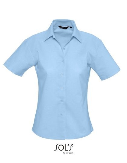 Ladies` Oxford-Blouse Elite Short Sleeve