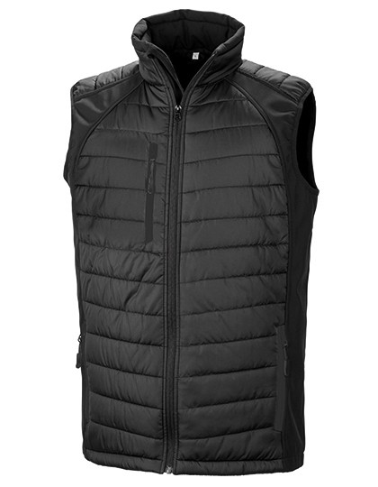 Black Compass Padded Soft Shell Gilet