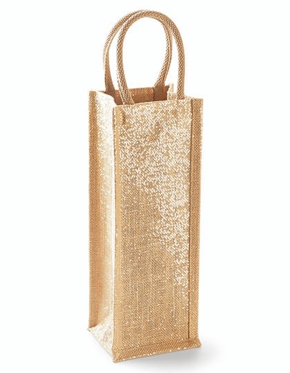 Shimmer Jute Bottle Bag