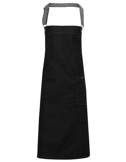 District Waxed Look Denim Bib Apron