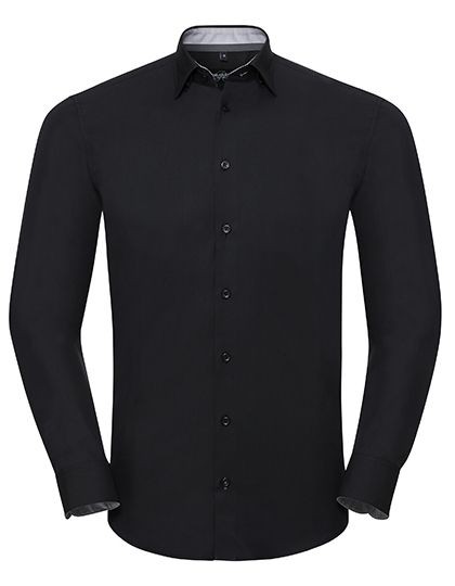 Men`s Long Sleeve Tailored Contrast Ultimate Stretch Shirt 